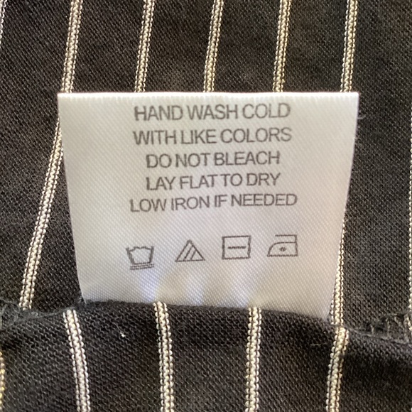 Threads 4 Thought Black and  Strip Metallic Silver Cowl Neck Sweater Sz S - Picture 4 of 12